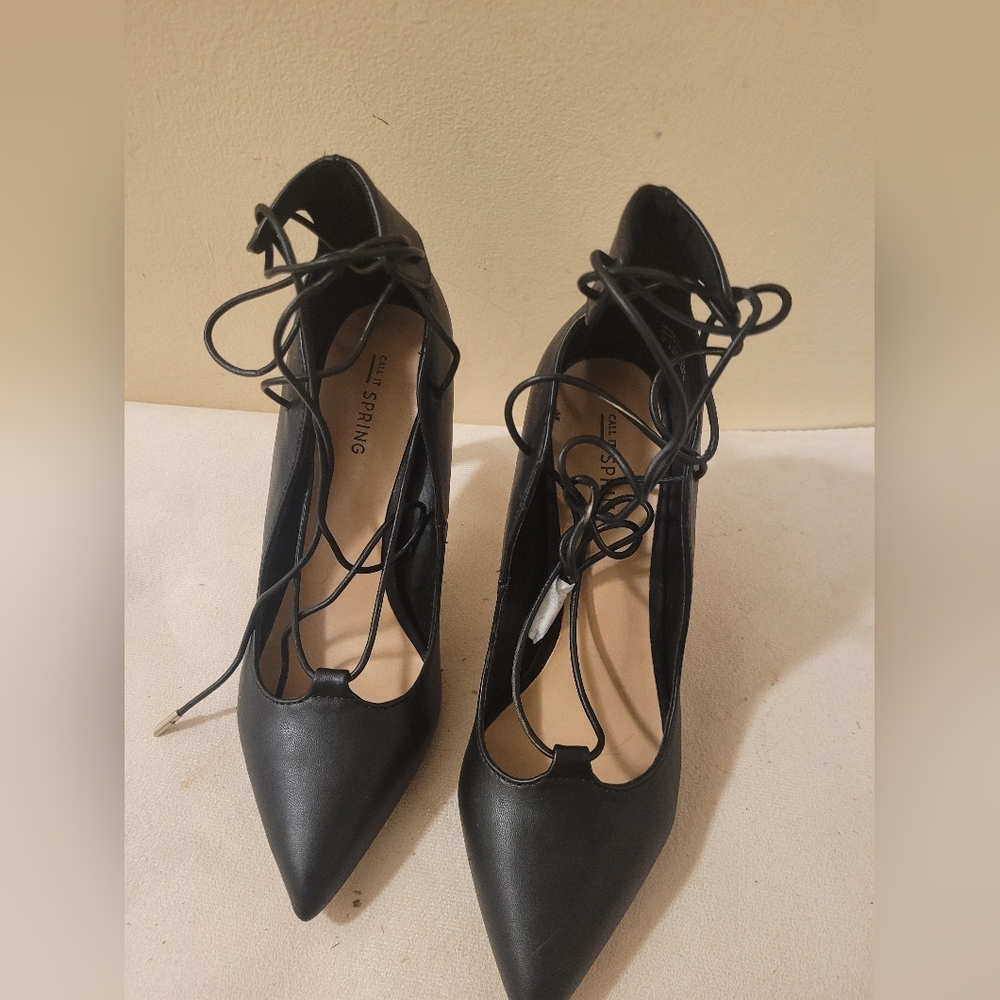Call it Spring Lace up Heels Women's Shoes Size 8 Black UK 5.5 EUR 38.5